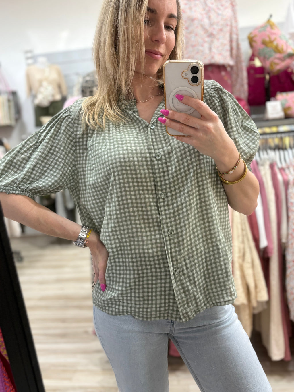 Blouse vichy voile coton